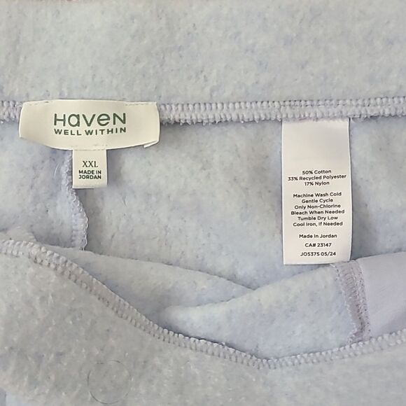 Haven Well Within Fleece Cotton Blend Pants XXL Blue Loungewear Comfort Plus - Picture 2 of 6